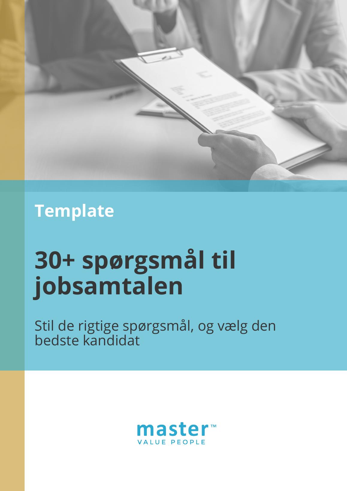 Side 1 af 3 af templaten 30+ spørgsmål til jobsamtalen