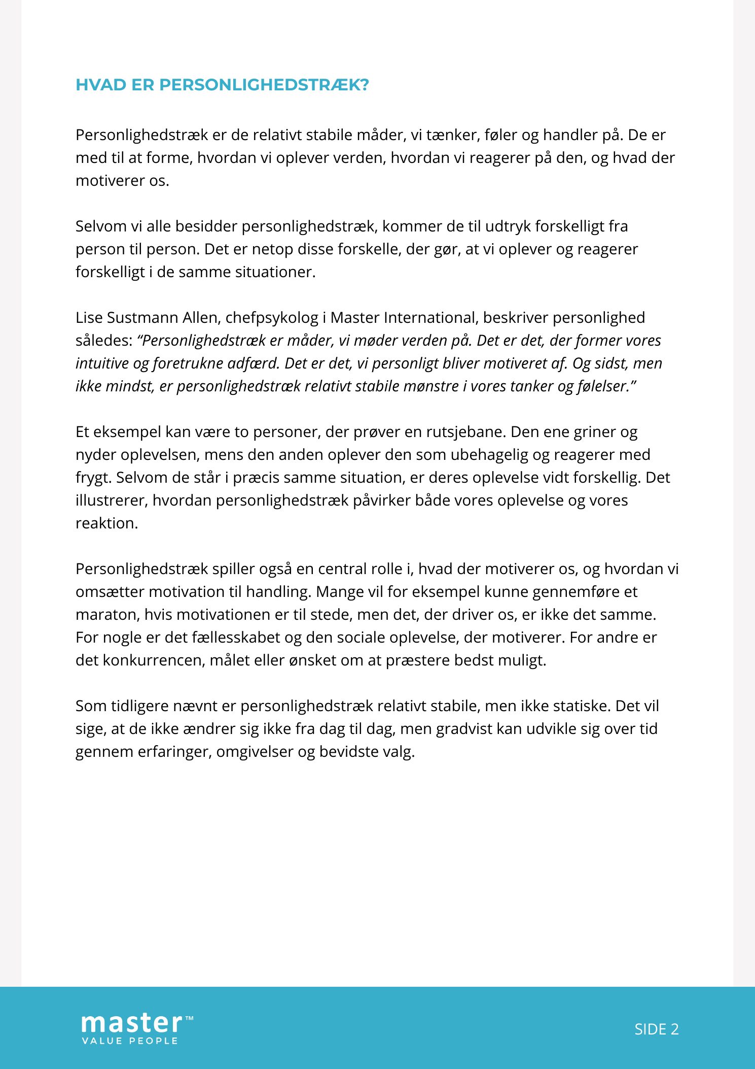 Side 3 af 3 af whitepaperet Er personlighed hugget i sten?